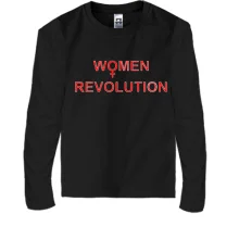 Детский лонгслив с надписью "women revolution"
