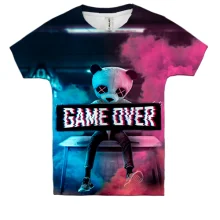 Детская 3D футболка Game over Panda