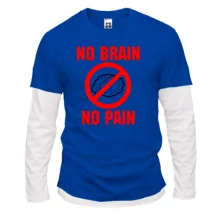 Комбинированный лонгслив No brain - no pain