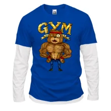 Комбинированный лонгслив Gym с бульдогом (мульт)