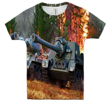 Дитяча 3D футболка World of Tanks (з танками в полі)