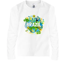 Дитячий лонгслів з бразильським колоритом і написом "brazil"
