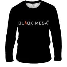 Мужской 3D лонгслив с символикой сотрудника Black Mesa (Half Life)