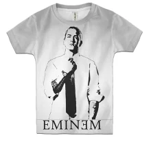 Детская 3D футболка Eminem с портретом рэпера