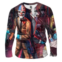 Мужской 3D лонгслив Payday 2