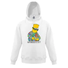 Детская толстовка с модным Бартом Симпсоном (Notorious Bart)