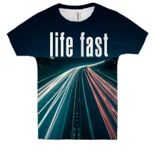 Дитяча 3D футболка Life fast - die young