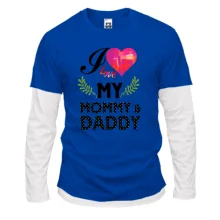 Комбинированный лонгслив I love my mom & dad
