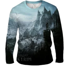 Чоловічий 3D лонгслів з пейзажем Skyrim