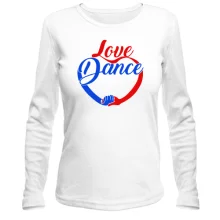 Лонгслив с надписью "Love Dance"