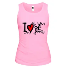 Женская майка i love dance