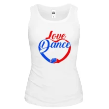 Женская майка с надписью "Love Dance"