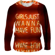 Мужской 3D лонгслив girls just wanna have fun