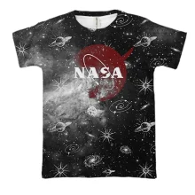 3D футболка з червоним логотипом NASA