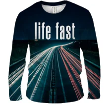 Мужской 3D лонгслив Life fast - die young