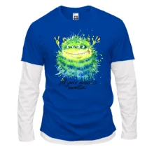 Комбінований лонгслів з монстром 4 ока "all you need is monster"