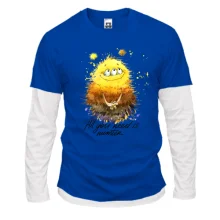 Комбинированный лонгслив с монстром (3 глаза) "all you need is monster"