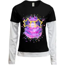 Комбинированный лонгслив с монстриком в очках "discostar"