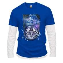 Комбинированный лонгслив c тигром "Enjoy the universe"