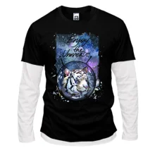 Комбинированный лонгслив c тигром "Enjoy the universe" (1)