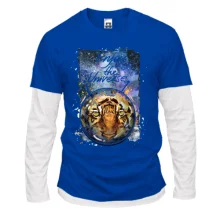 Комбинированный лонгслив c тигром "Enjoy the universe" (2)