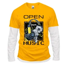 Комбинированный лонгслив с наушниками Open your music (1)