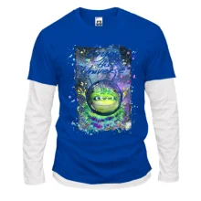 Комбінований лонгслів с зеленим монстром "enjoy the universe"