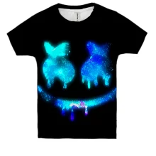 Детская 3D футболка с космическим логотипом Marshmello