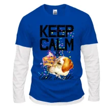 Комбинированный лонгслив с пойнтером "Keep calm & take a cake"