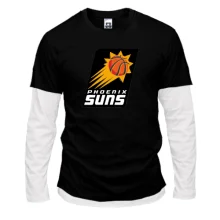 Комбинированный лонгслив с летящим мячом и надписью Phoenix Suns
