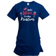 Туника с надписью "Hello wine, goodbye problems"