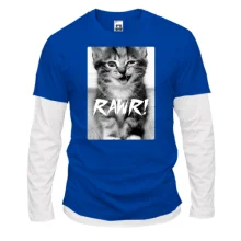 Комбинированный лонгслив Rawr кот