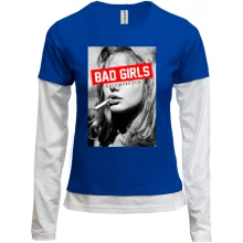 Комбинированный лонгслив Bad girls have more fun