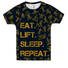 Дитяча 3D футболка Eat Lift Sleep Repeat