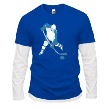 Комбинированный лонгслив Хоккеист с шайбой