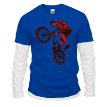 Комбинированный лонгслив с BMX велосипедистом