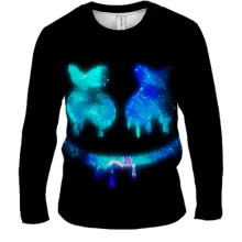 Мужской 3D лонгслив с космическим логотипом Marshmello