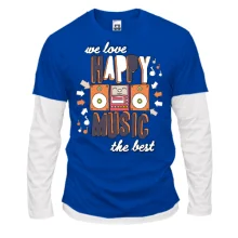 Комбинированный лонгслив We love happy music the best