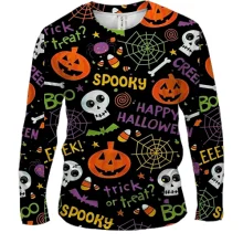 Мужской 3D лонгслив Happy Halloween