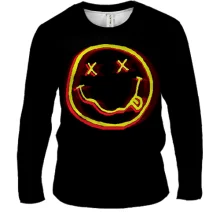 Мужской 3D лонгслив Nirvana Smile