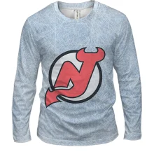 Мужской 3D лонгслив New Jersey Devils на фоне ледовой арены
