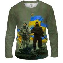Мужской 3D лонгслив Украинские воины