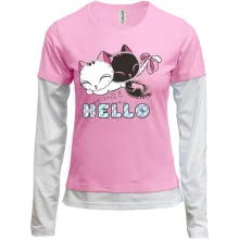 Комбинированный лонгслив hello cats