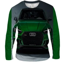 Мужской 3D лонгслив с зелёным Ауди
