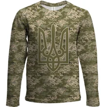 Дитячий 3D лонгслів піксель з Герб України