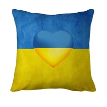 3D подушка с желто-синим сердцем
