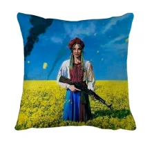 3D подушка Украинка с винтовкой - Хай живе вільна Україна