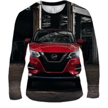 Мужской 3D лонгслив с красным кроссовером Nissan