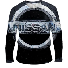 Мужской 3D лонгслив с логотипом Nissan