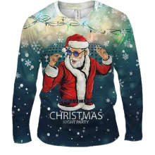 Мужской 3D лонгслив Christmas Night Party